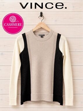 Vince – Colorblock Cashmere Sweater – Size XXS